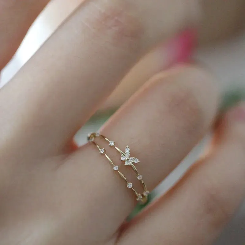 Dainty Butterfly Double Ring sold by Regina jewelry product image thumbnail 5