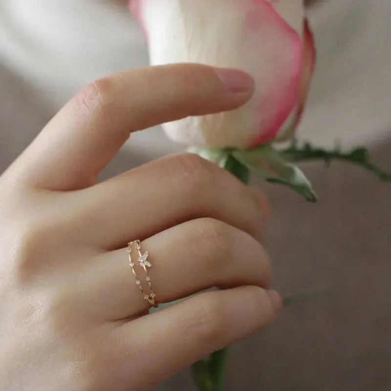 Dainty Butterfly Double Ring sold by Regina jewelry product image thumbnail 4