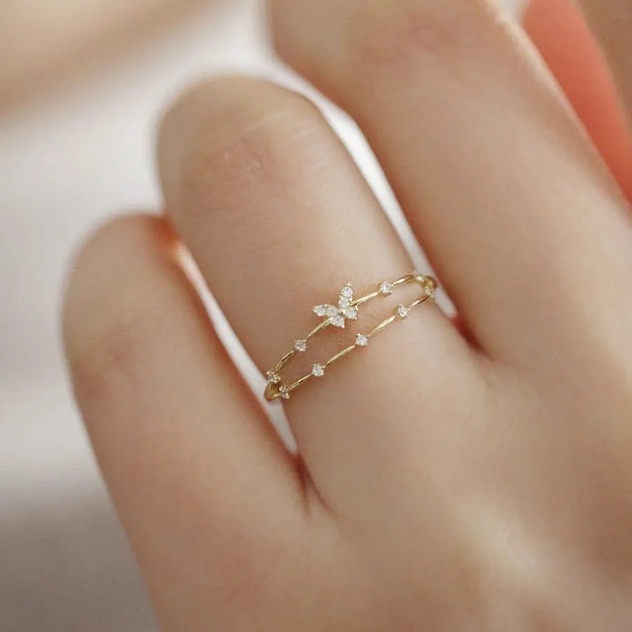 Dainty Butterfly Double Ring sold by Regina jewelry product image thumbnail 2