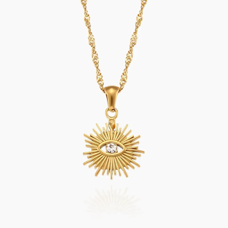 Evil Eye Sun Necklace sold by Regina jewelry