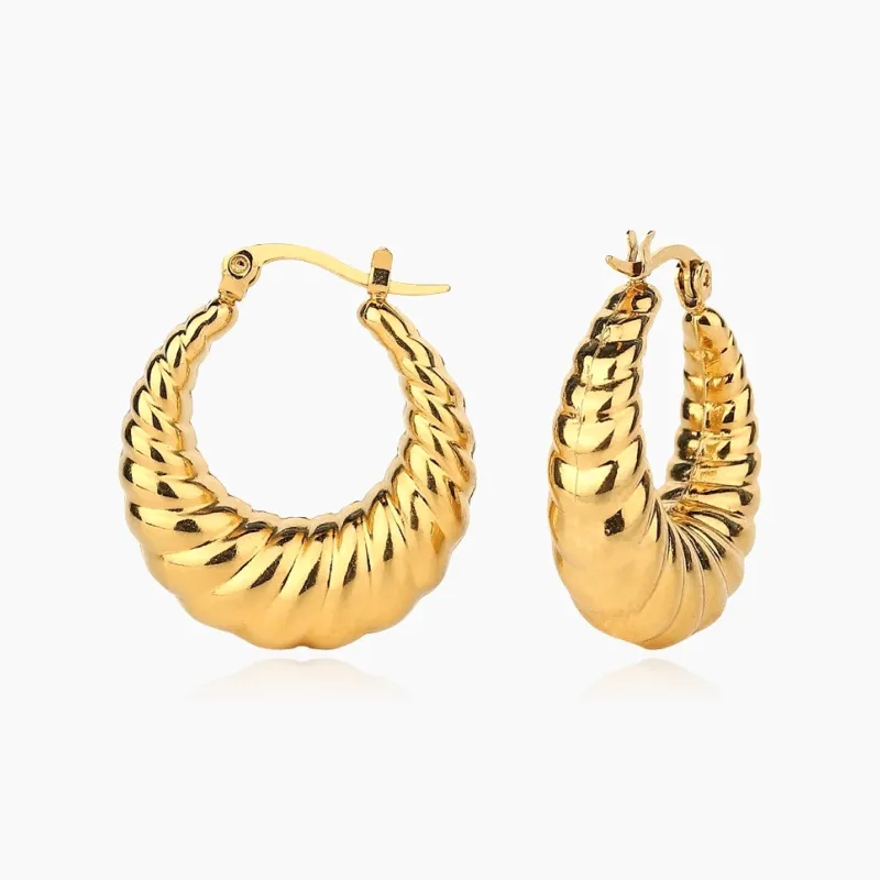 Croissant Hoops sold by Regina jewelry