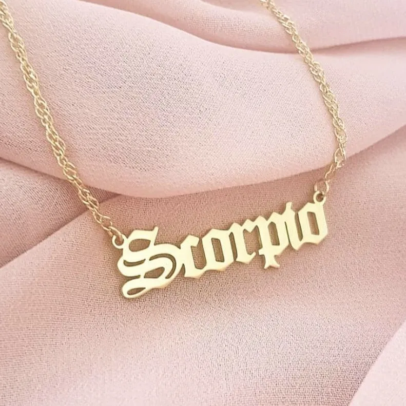 Zodiac Script Necklace sold by Regina jewelry product image thumbnail 3