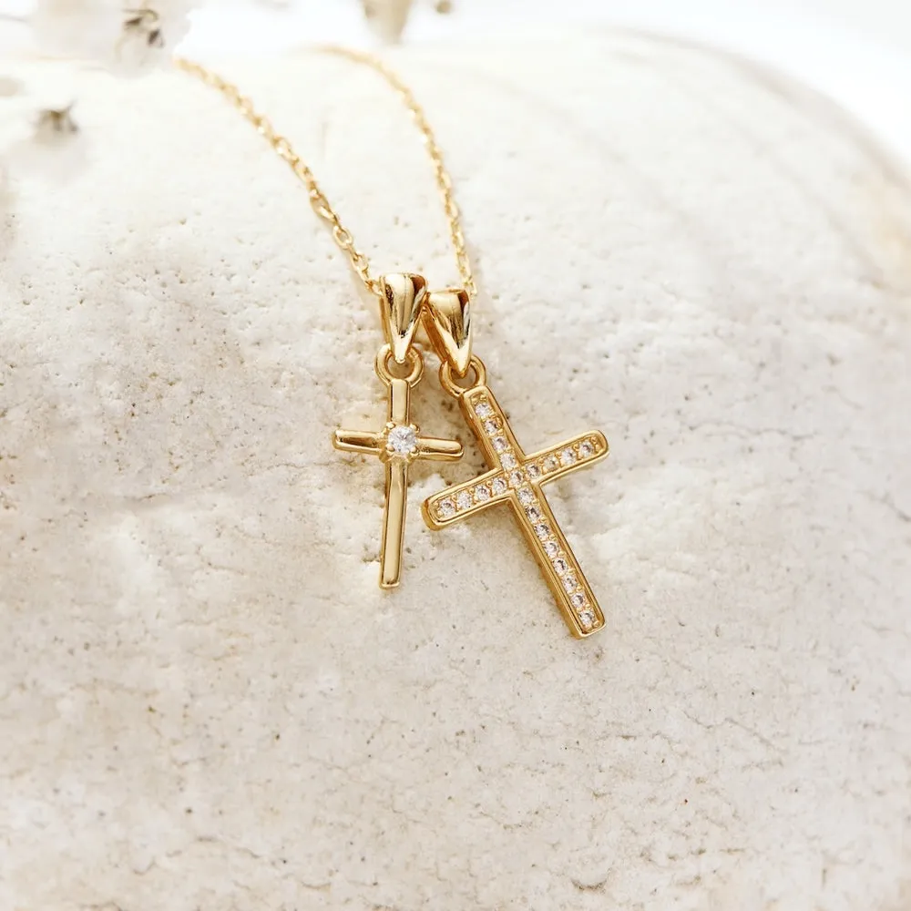 Dainty Double Cross Necklace sold by Regina jewelry product image thumbnail 5