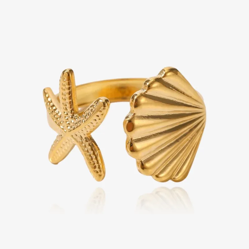 Summer Starfish Shell Ring sold by Regina jewelry