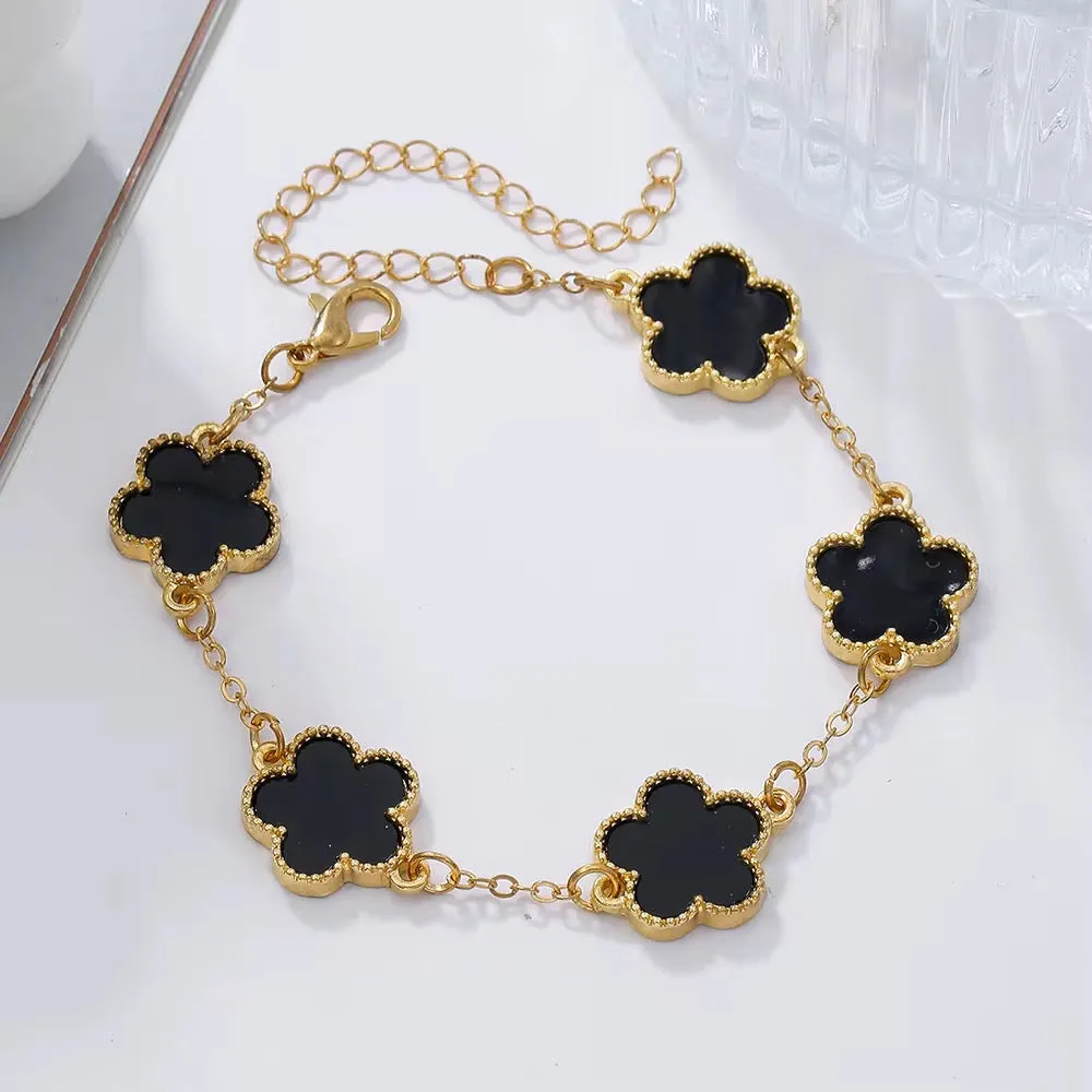 Flower Clover Bracelet Black sold by Regina jewelry product image thumbnail 4