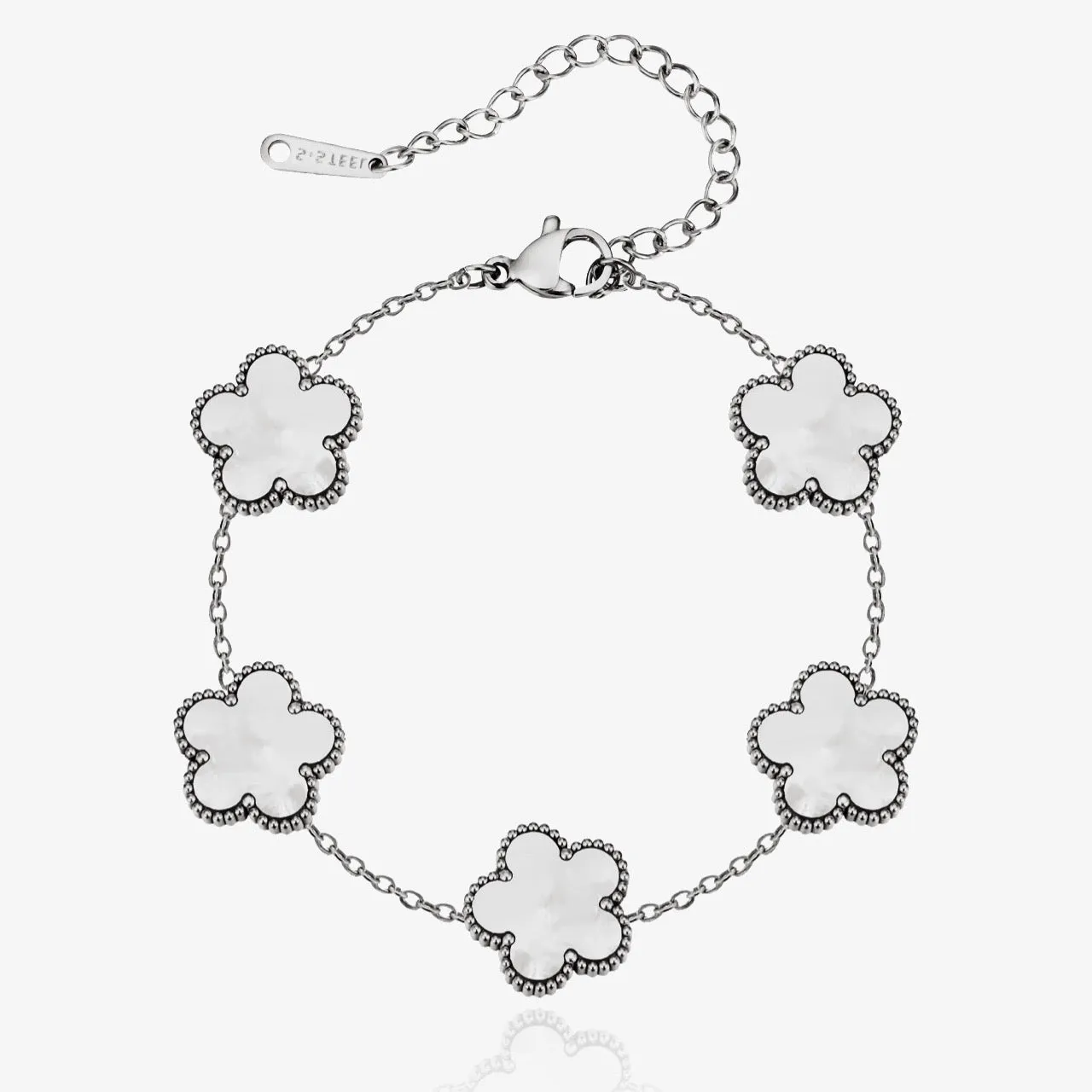 Flower Clover Bracelet White sold by Regina jewelry product image thumbnail 4