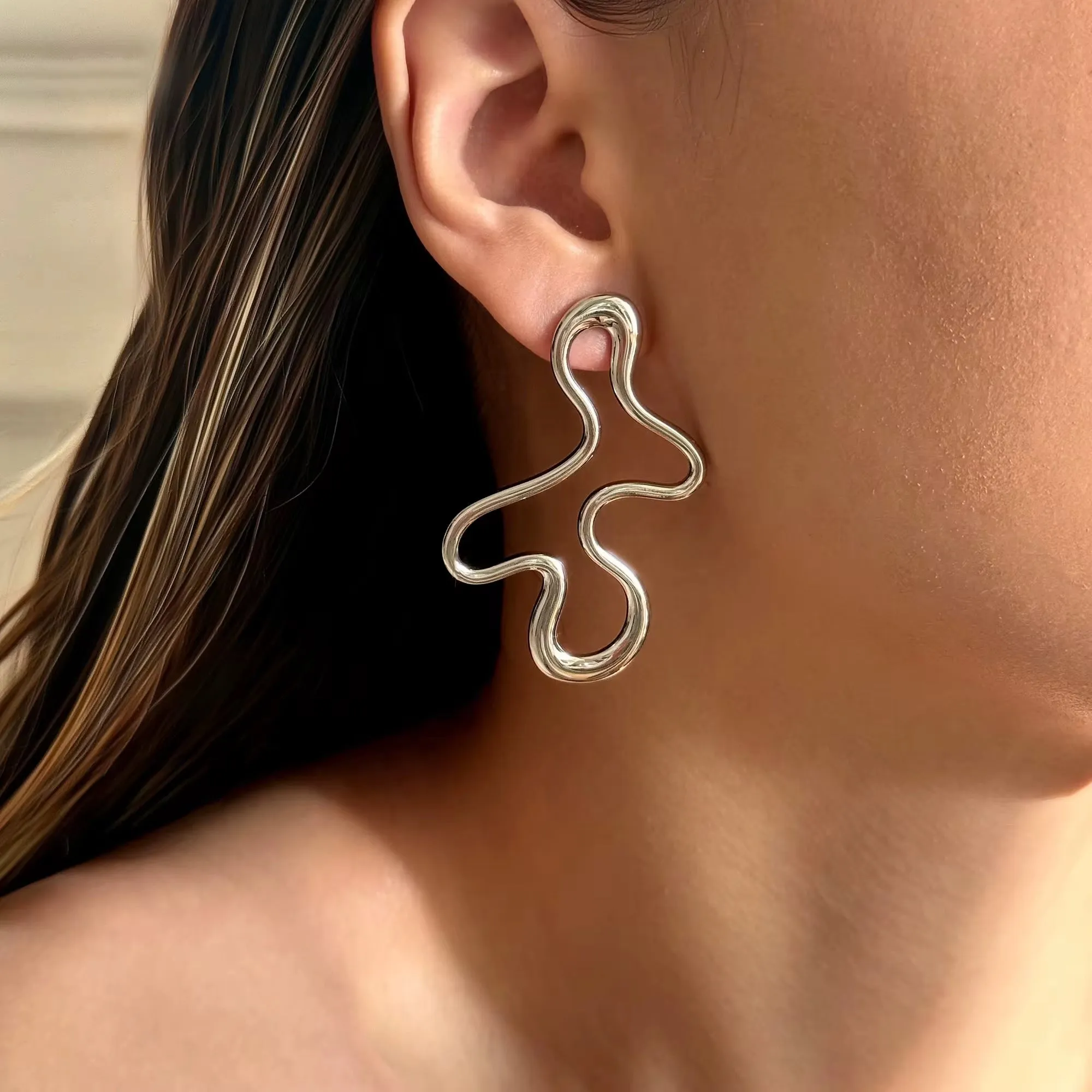 Geometric Art Statement Earrings sold by Regina jewelry product image thumbnail 4