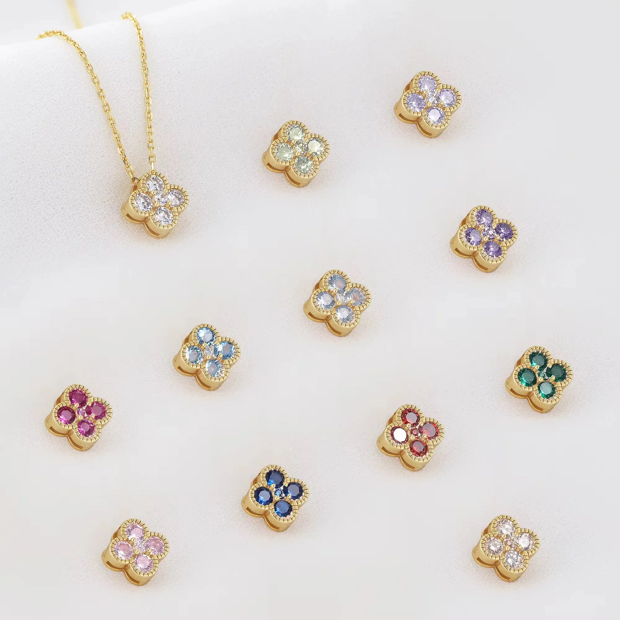 Clover Birthstone Necklace Sterling Silver sold by Regina jewelry product image thumbnail 5