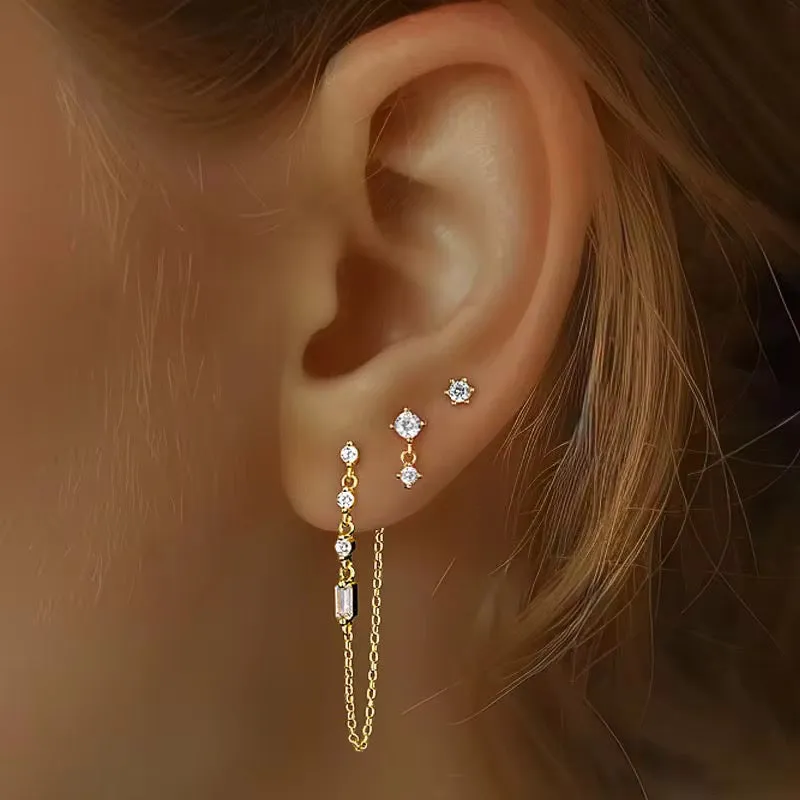 Triple Stud Earrings Set Sterling Silver sold by Regina jewelry product image thumbnail 2