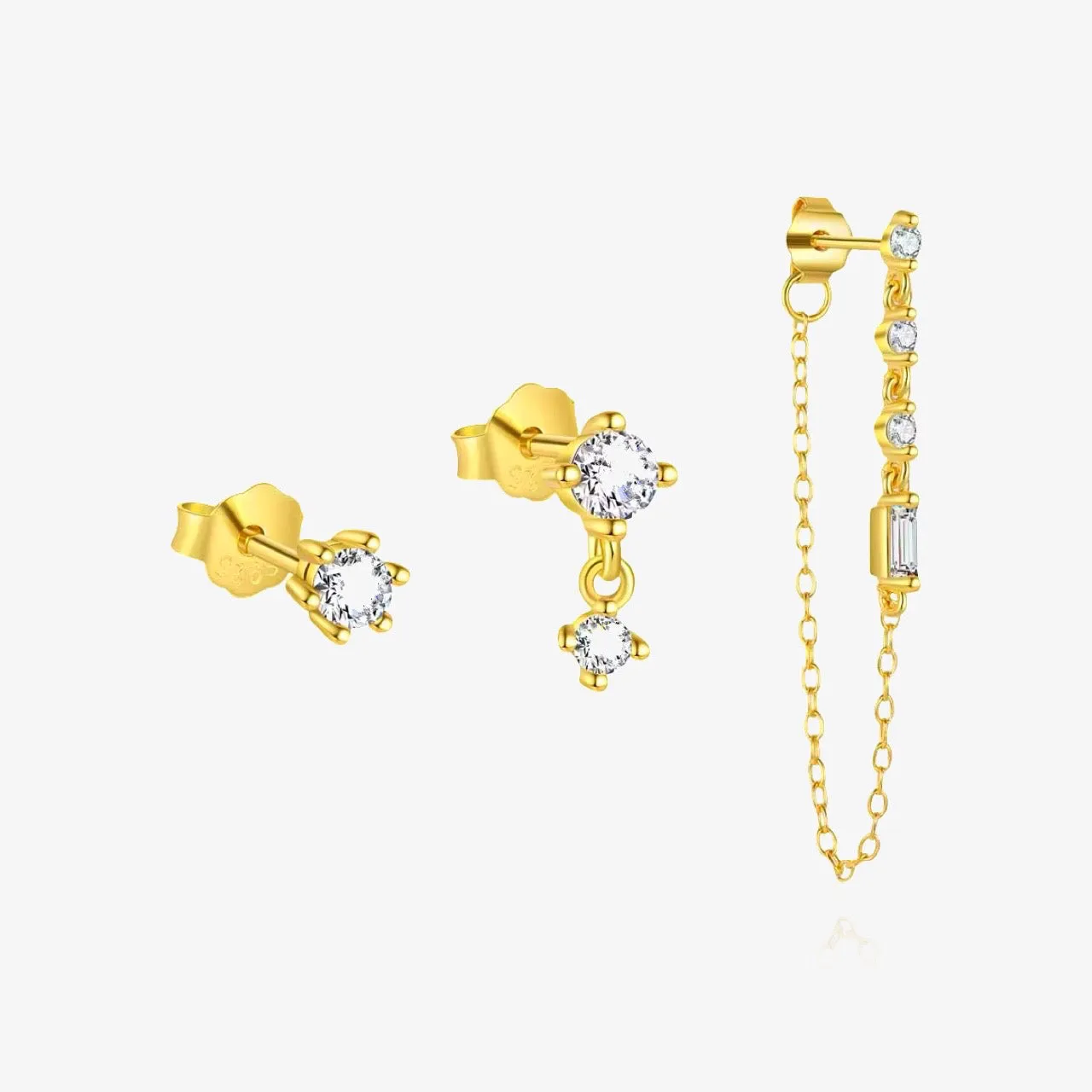 Triple Stud Earrings Set Sterling Silver sold by Regina jewelry