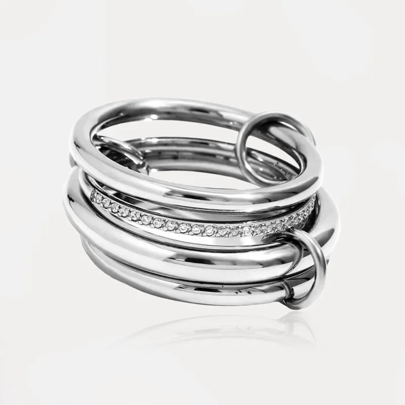 CONNECTION Four Hoops Crystal Ring sold by Regina jewelry