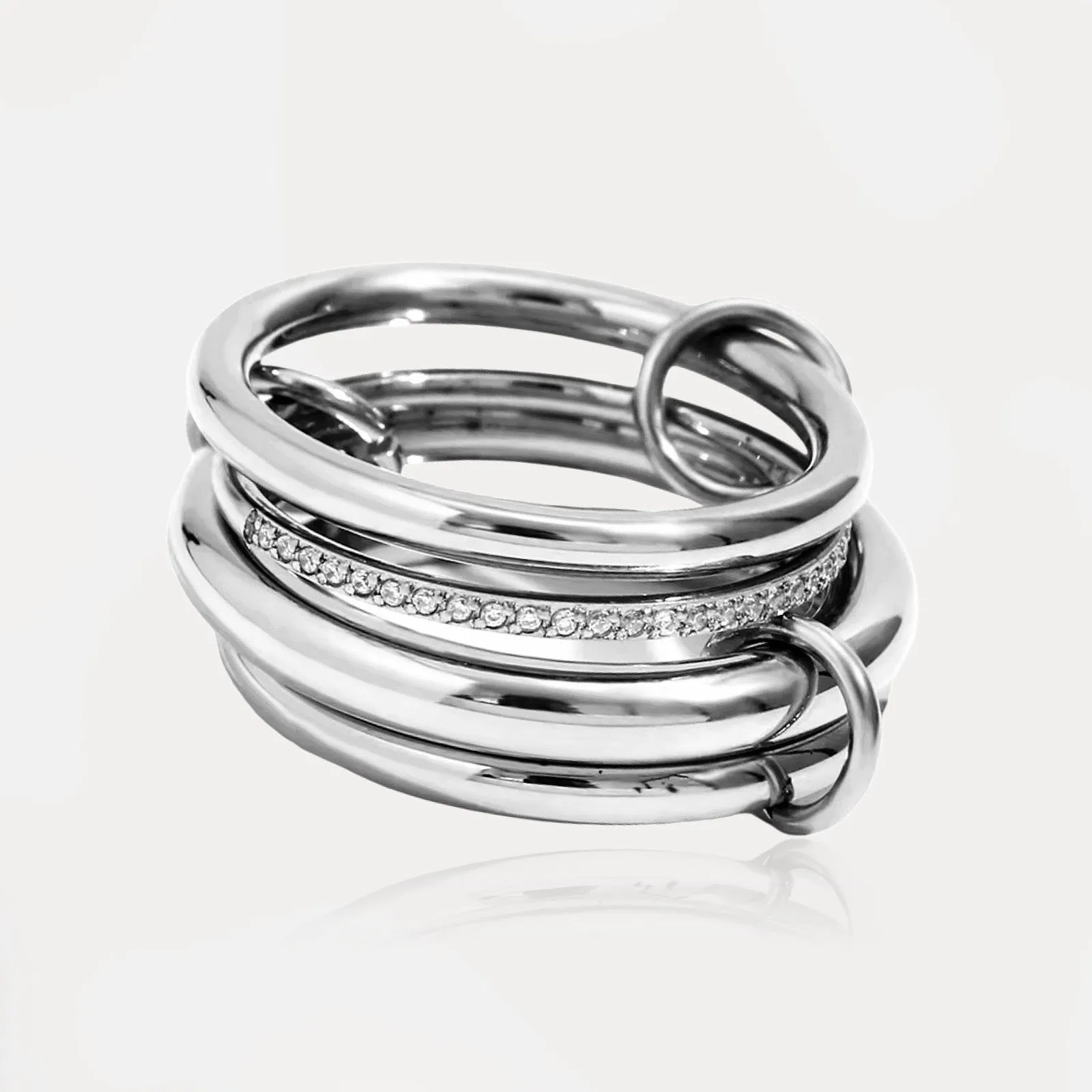 CONNECTION Four Hoops Crystal Ring sold by Regina jewelry