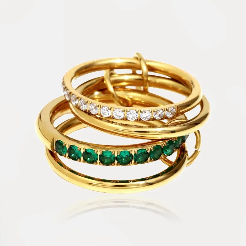 CONNECTION Emerald Four Hoops Ring sold by Regina jewelry