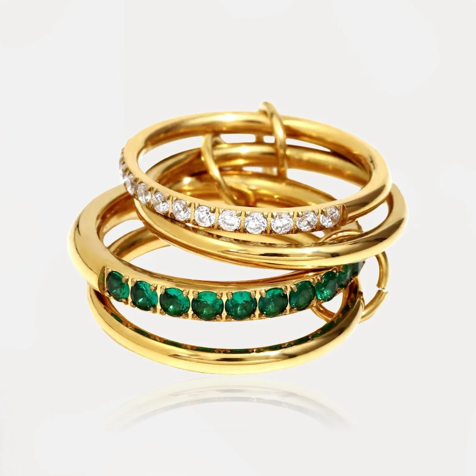 CONNECTION Emerald Four Hoops Ring sold by Regina jewelry