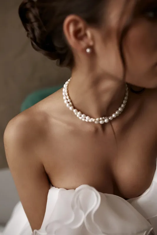 Natural Pearl Layered Necklace sold by Regina jewelry