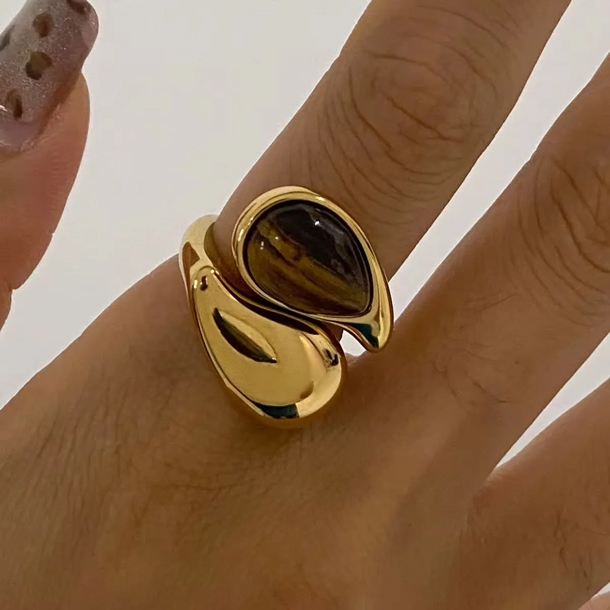 Tiger’s Eye Wrap Around Ring sold by Regina jewelry product image thumbnail 3