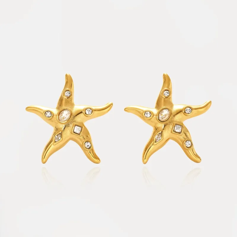 Starfish Diamante Earrings sold by Regina jewelry