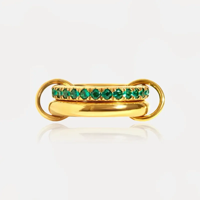 CONNECTION Double Green Ring sold by Regina jewelry