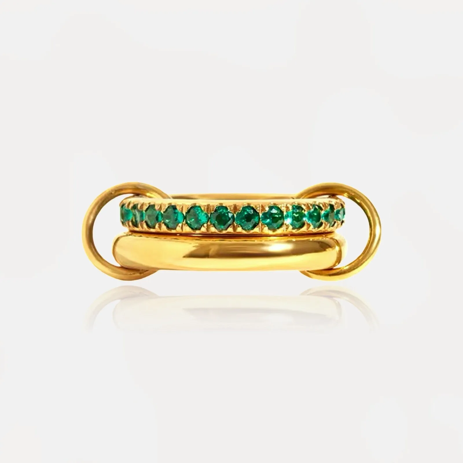 CONNECTION Double Green Ring sold by Regina jewelry