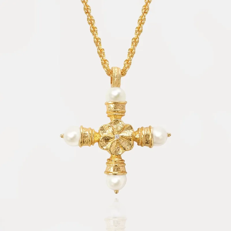 Molten Cross Necklace sold by Regina jewelry