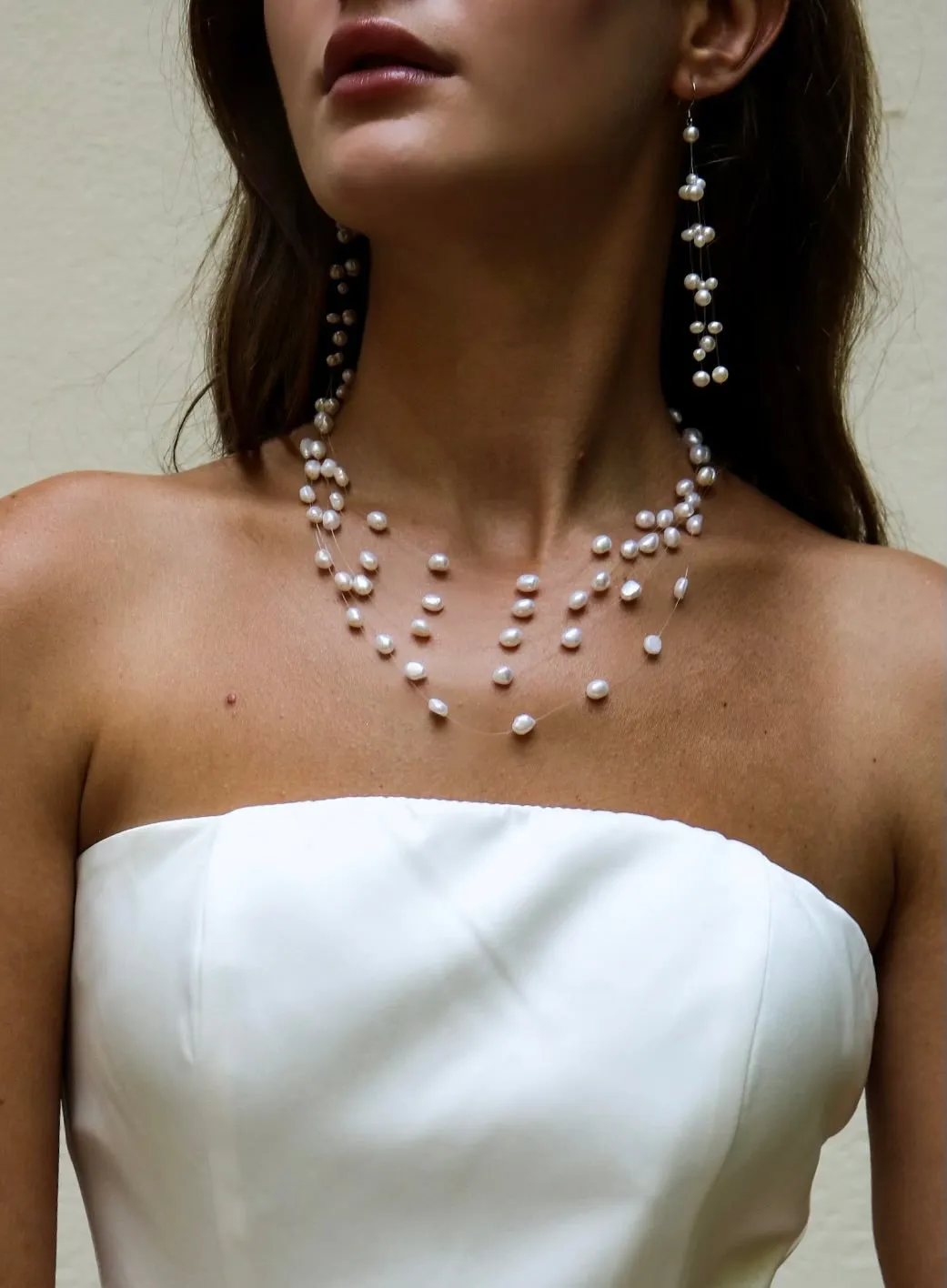 Invisible Effect Layered Pearls Necklace sold by Regina jewelry product image thumbnail 2