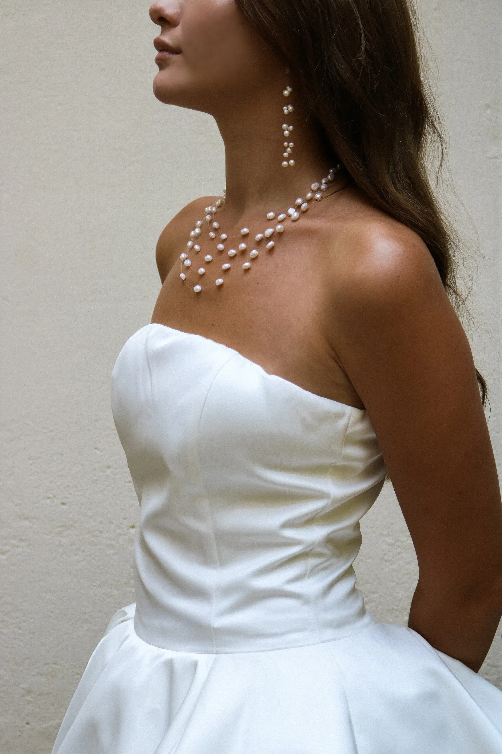 Invisible Effect Layered Pearls Necklace sold by Regina jewelry