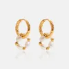 Molten Pearl Hoop Earrings sold by Regina jewelry