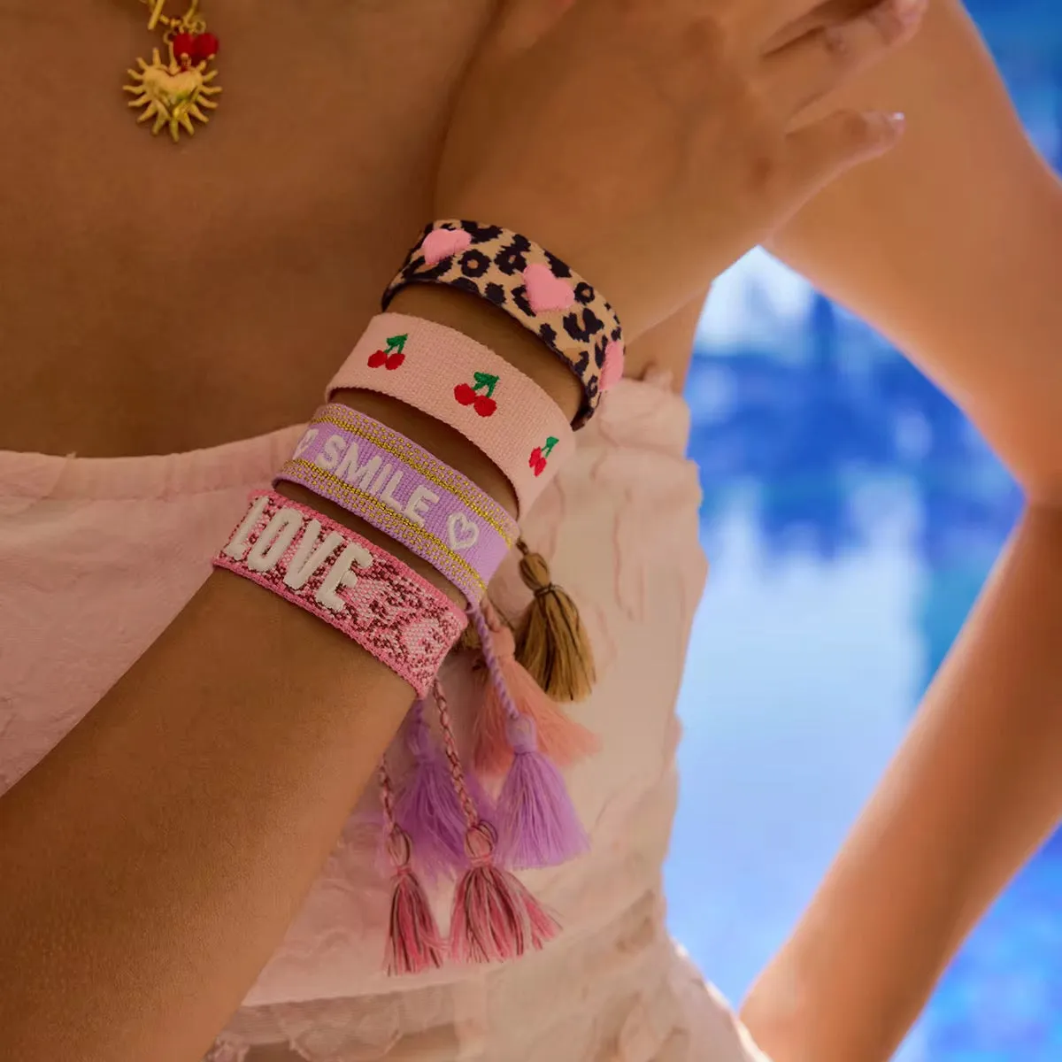 Woven Embroidered Cheetah Bracelet sold by Regina jewelry product image thumbnail 5