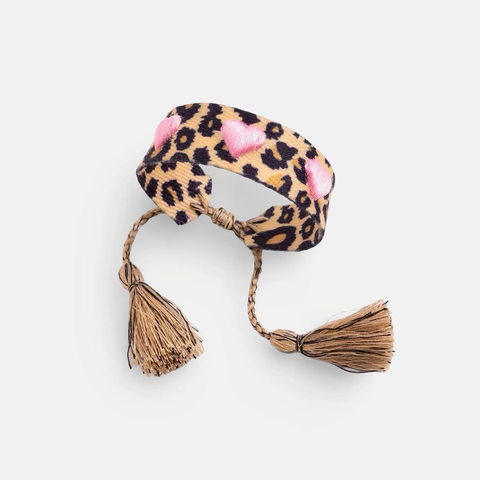 Woven Embroidered Cheetah Bracelet sold by Regina jewelry
