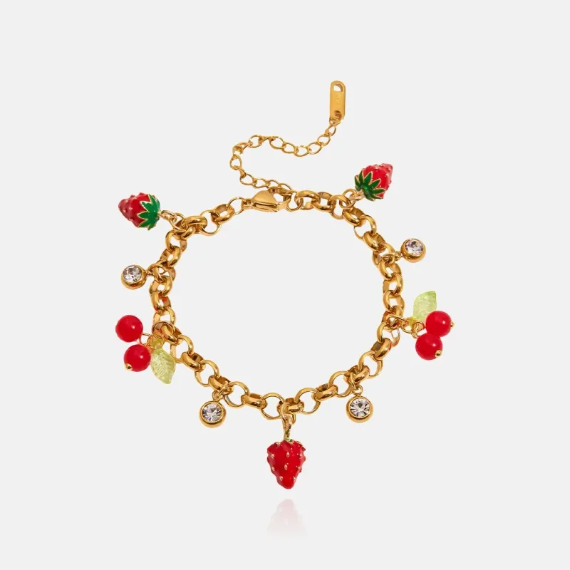 Strawberry Charms Bracelet sold by Regina jewelry