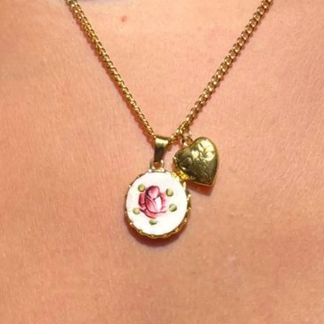 Porcelain Rose Necklace - Hand-Painted sold by Regina jewelry product image thumbnail 4