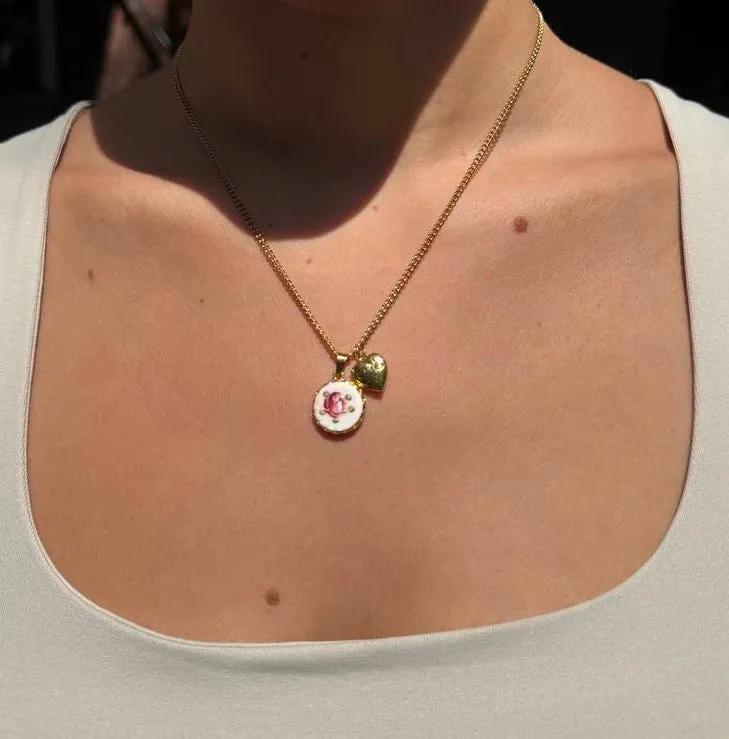 Porcelain Rose Necklace - Hand-Painted sold by Regina jewelry product image thumbnail 3