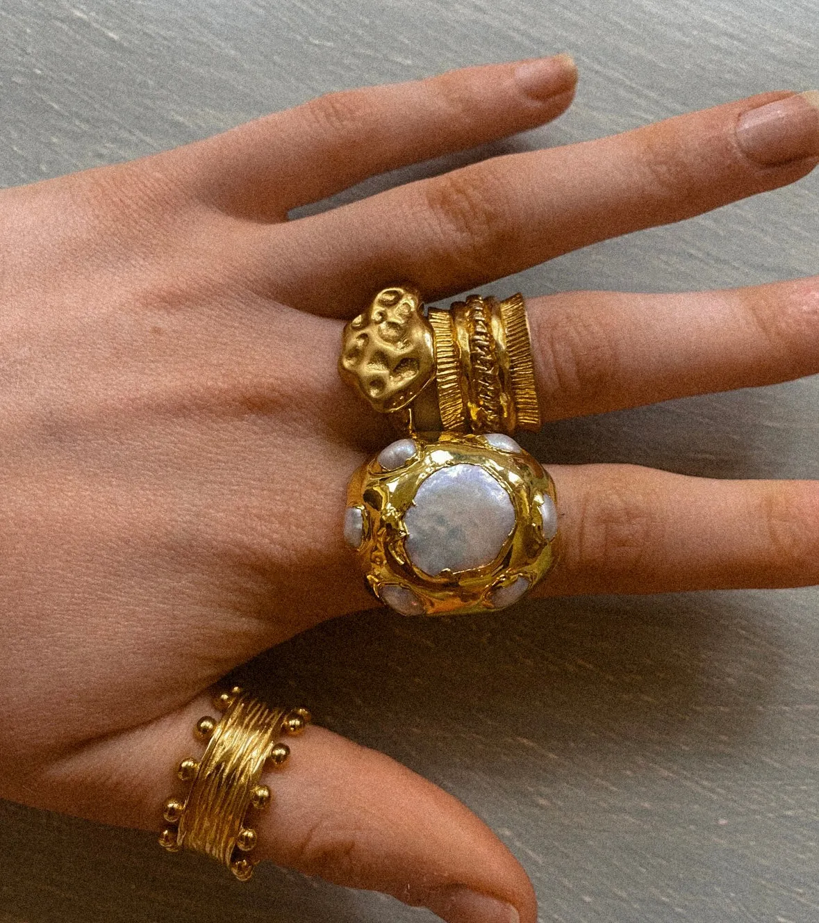 Molten Natural Pearl Ring sold by Regina jewelry product image thumbnail 2