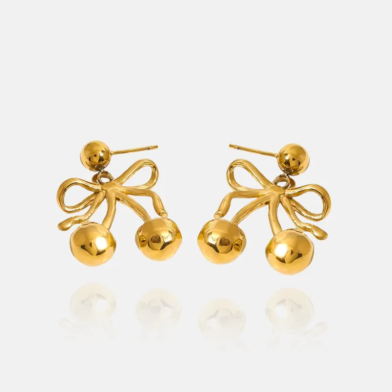 Bow Tie Cherry Earrings sold by Regina jewelry