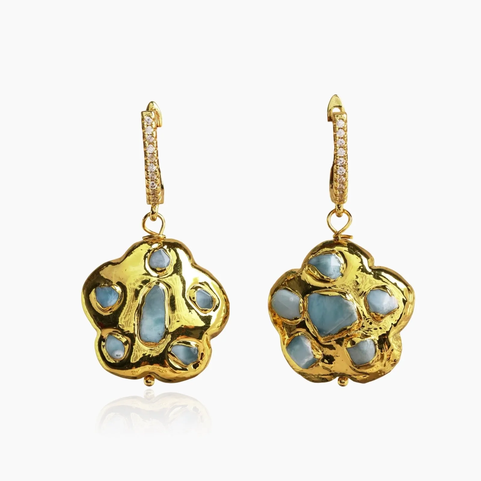 Molten Flower Gemstone Earrings sold by Regina jewelry product image thumbnail 2