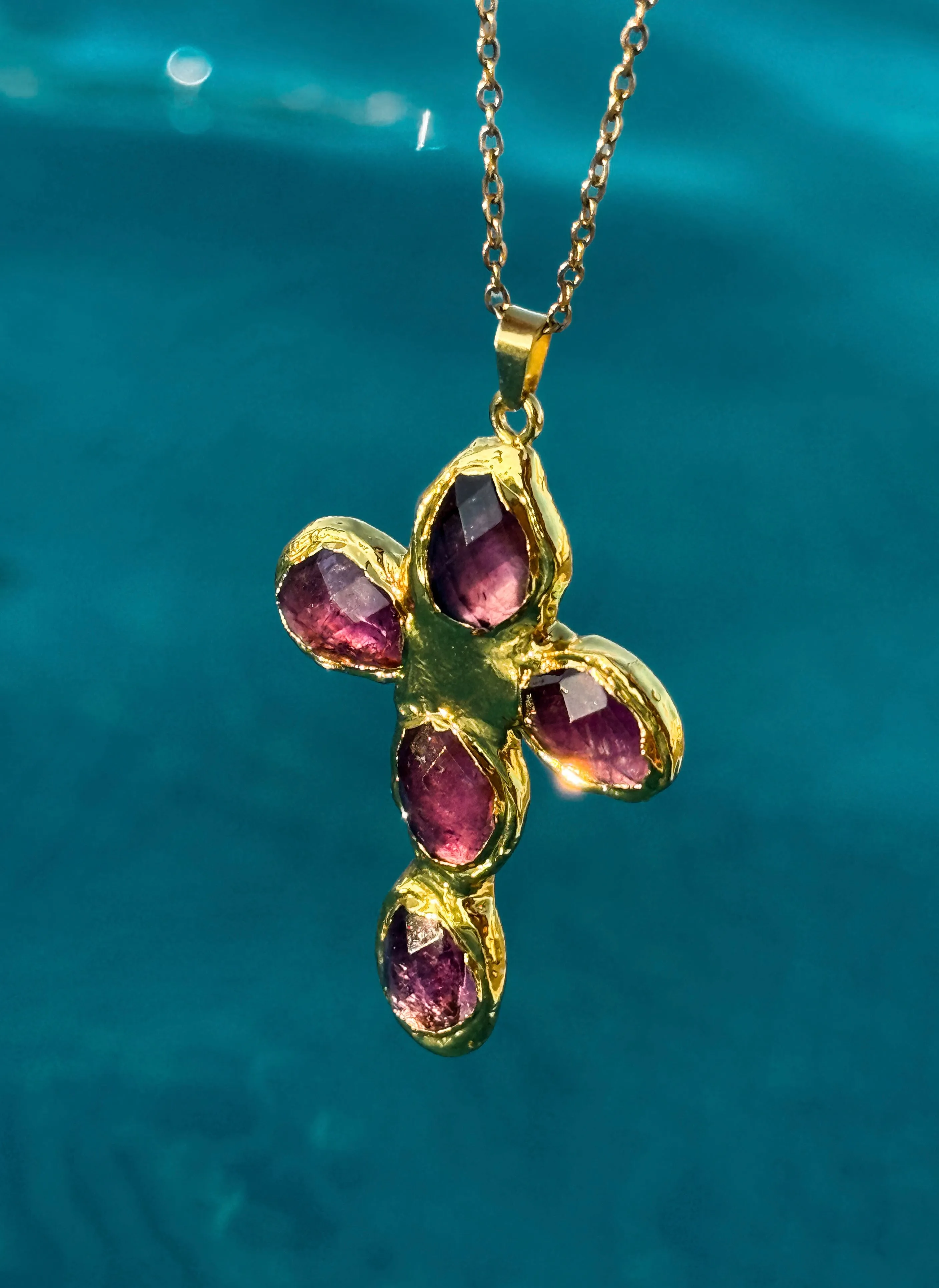 Amethyst Molten Cross Necklace sold by Regina jewelry product image thumbnail 2