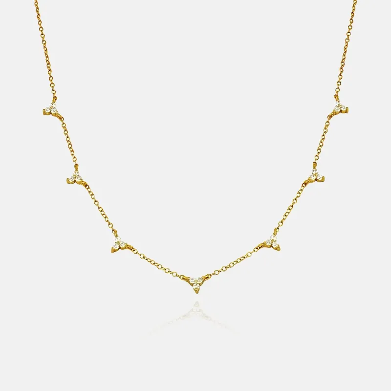 925 Sterling Silver Necklace Trio Diamante sold by Regina jewelry