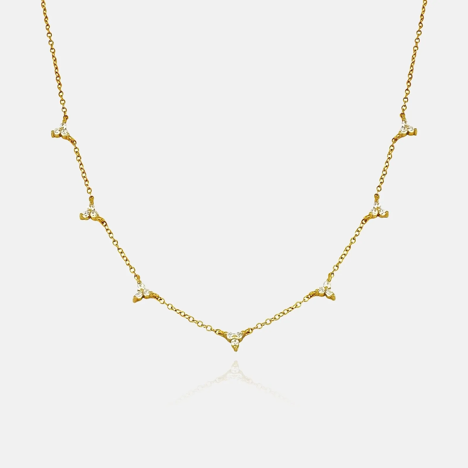 925 Sterling Silver Necklace Trio Diamante sold by Regina jewelry