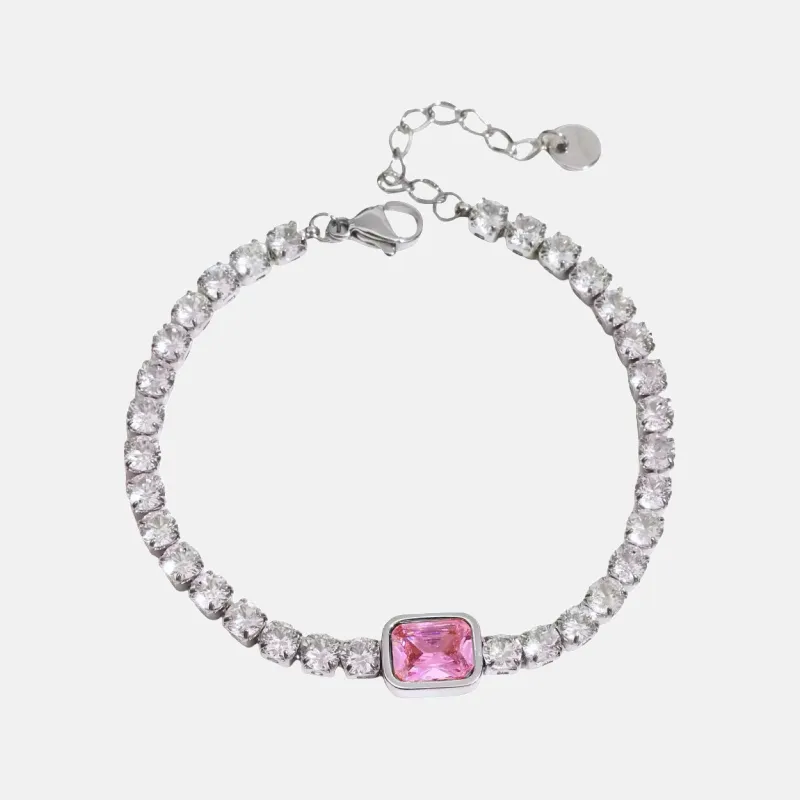 Pink Gemstone Tennis Bracelet sold by Regina jewelry