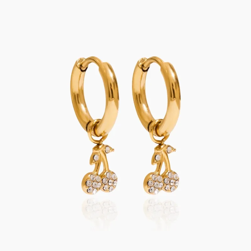 Cherry Mini Hoop Earrings sold by Regina jewelry