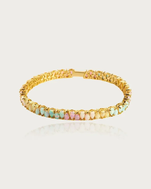 Pastel Opal Bracelet Sterling Silver sold by Regina jewelry