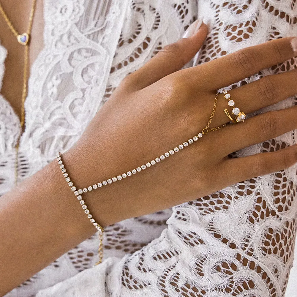 Tennis Hand Chain Bracelet sold by Regina jewelry product image thumbnail 2