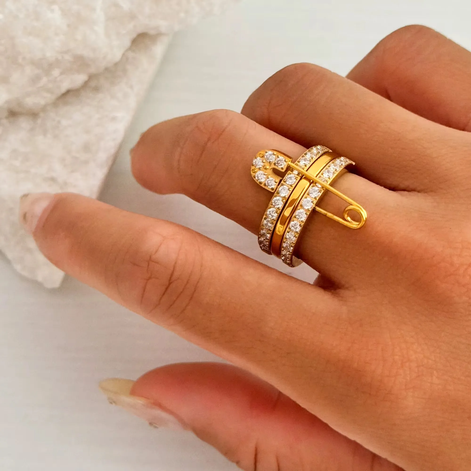 Safety Pin Stacking Ring sold by Regina jewelry product image thumbnail 2