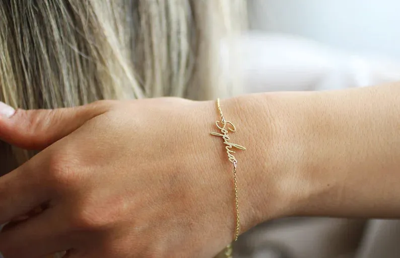 Dainty Custom Name Bracelet sold by Regina jewelry product image thumbnail 5