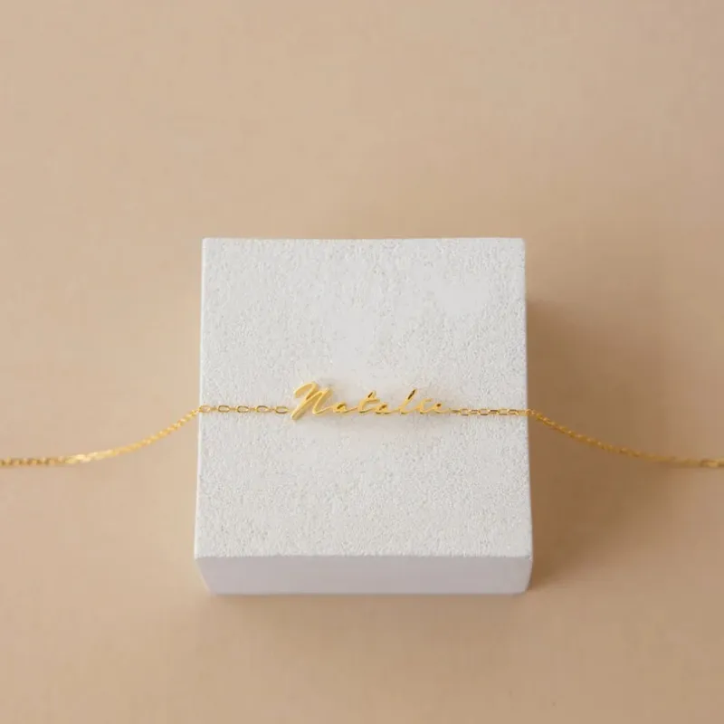 Dainty Custom Name Bracelet sold by Regina jewelry