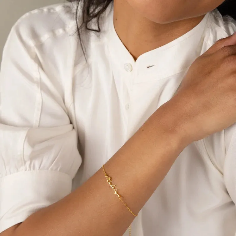 Dainty Custom Name Bracelet sold by Regina jewelry product image thumbnail 3