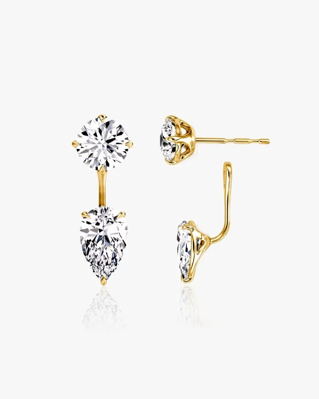 Pear Cut Jacket Earrings Sterling Silver sold by Regina jewelry