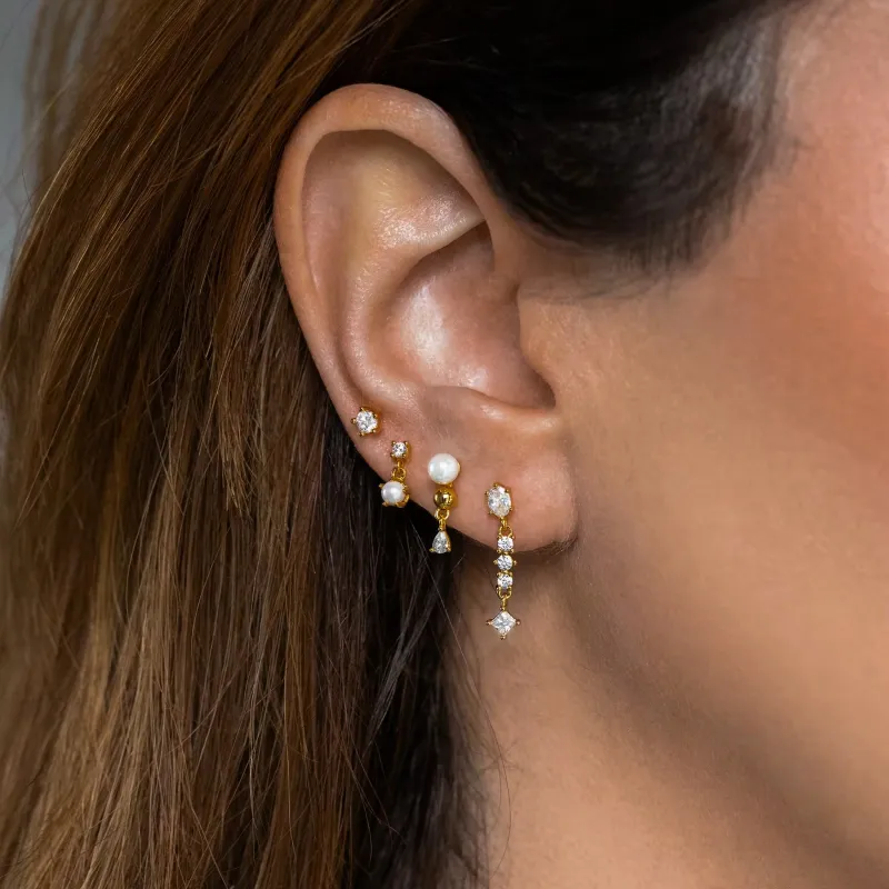 Diamonds And Pearls Earrings Set sold by Regina jewelry