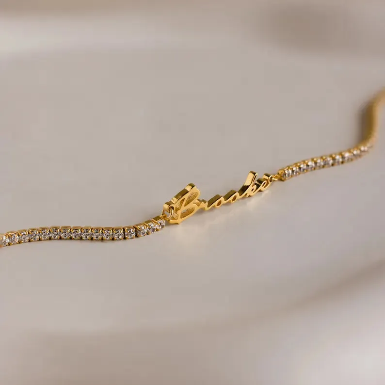 Custom Name Tennis Bracelet sold by Regina jewelry product image thumbnail 3