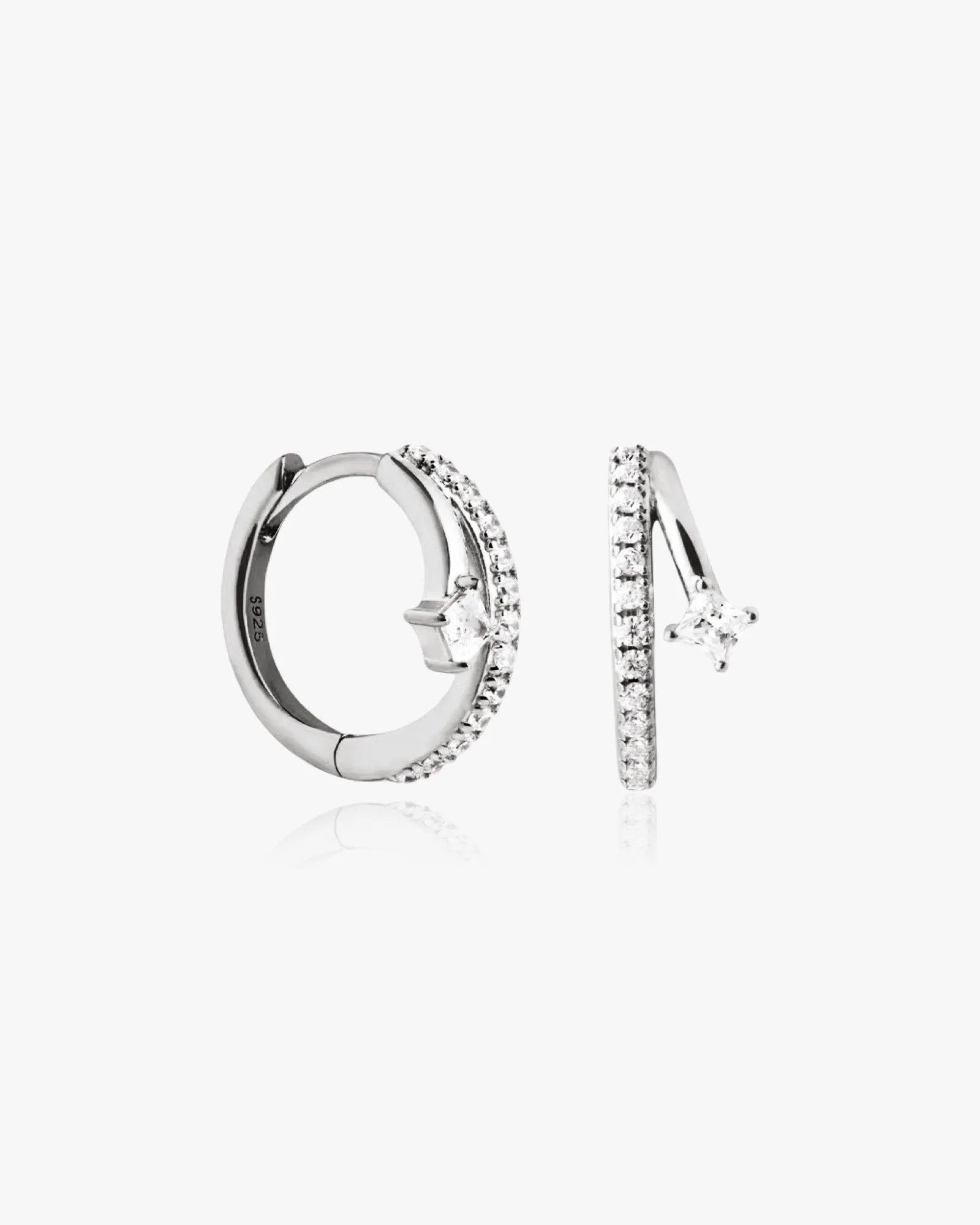 Double Hoop Earrings Sterling Silver sold by Regina jewelry product image thumbnail 3